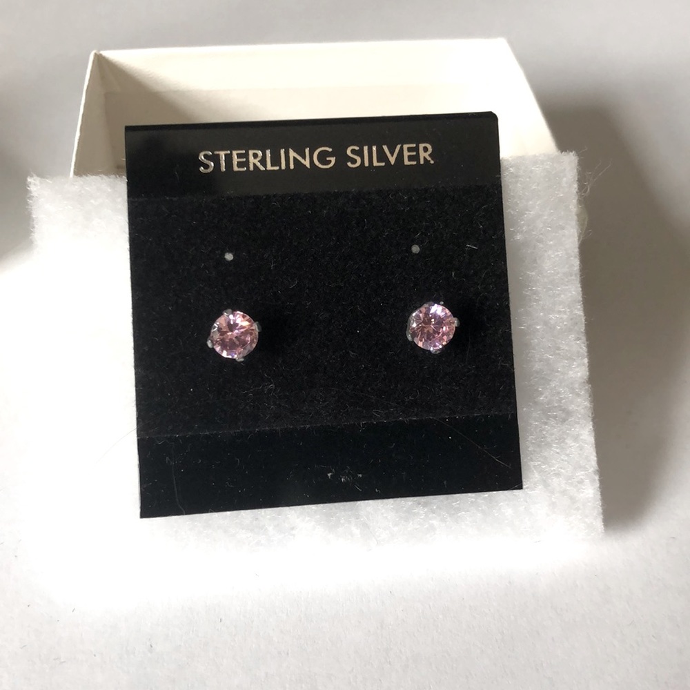 Sterling silver, crystal earrings